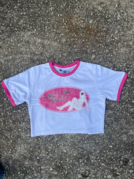 White RS Girlzz crop tee