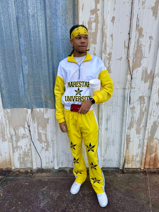 Yellow windbreaker suit